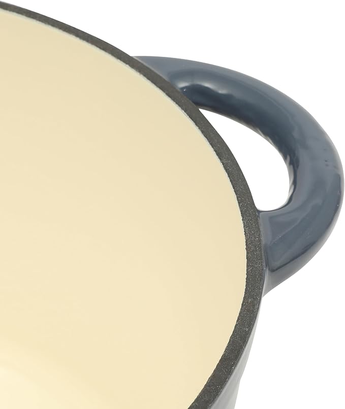 Gibson Home Addlestone 7 Qt Enameled Cast Iron Dutch Oven Pot with Lid – Round, Oven Safe to 500°F, Ideal for Bread Baking & Stews - Gradient Navy Blue