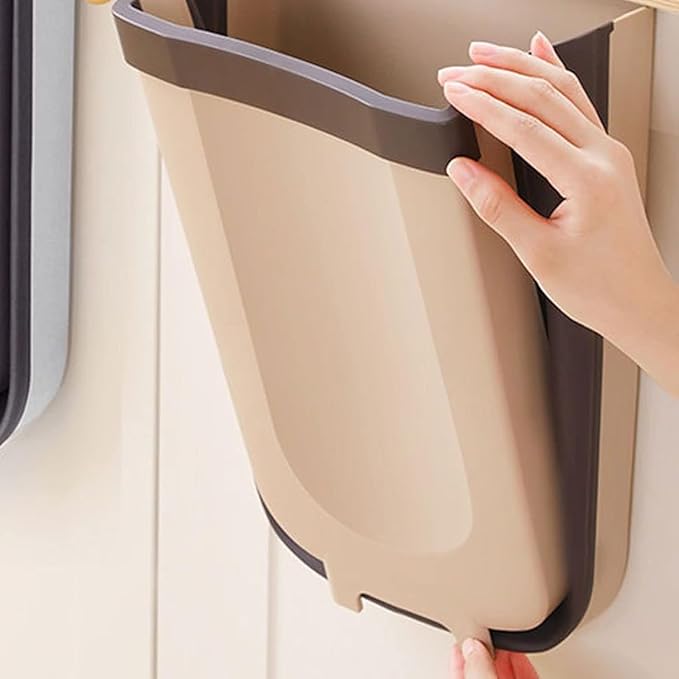 Hanging Trash Can, Kitchen Garbage Bin Waste Bins, Folding Trash Can for Kitchen and Car Wall Mounted Waste Bin Kitchen Cabinet Door Hanging Trash Bin