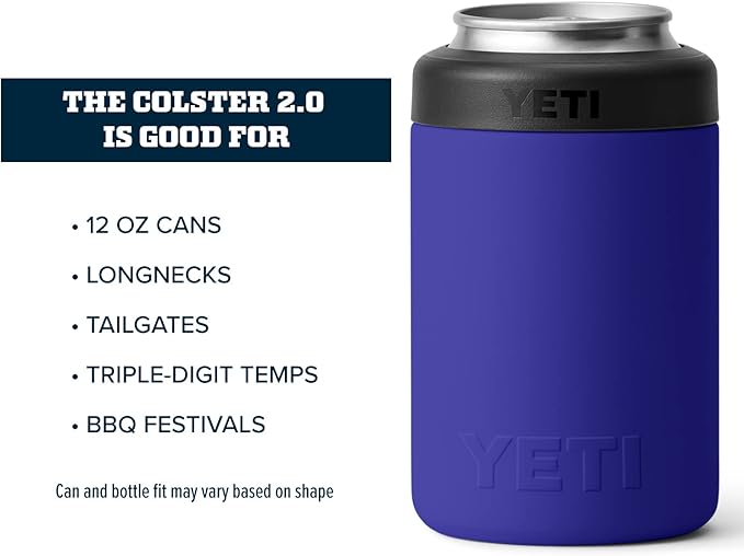 YETI Rambler 12 oz. Colster Can Insulator for Standard Size Cans, Offshore Blue