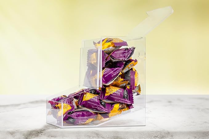 Inevibe Candy Dispenser - Bulk Acrylic Storage Holder with Two Lids for Countertop or Wall Mount - Store Chocolate, Treats, Sweets, and Snacks (1)
