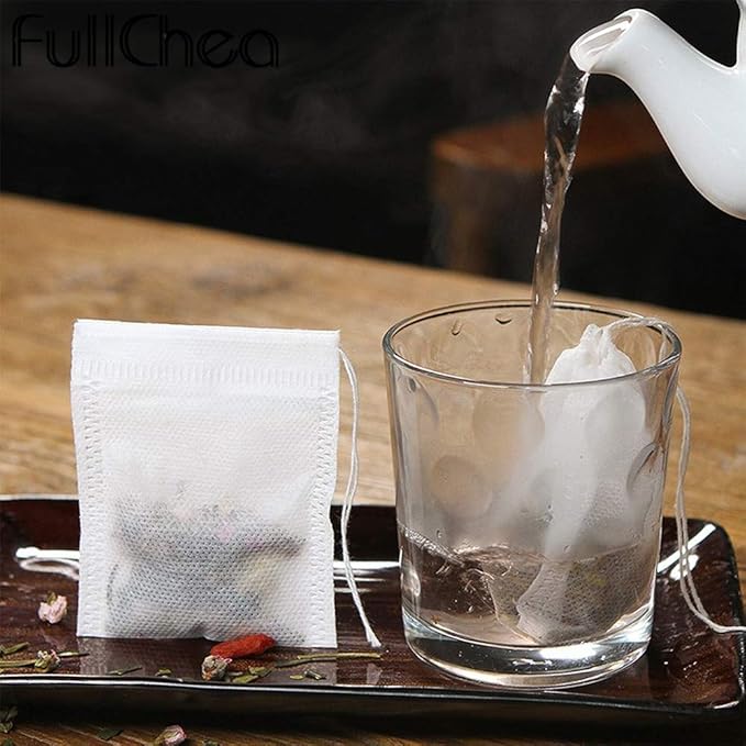 TamBee Tea Bags Disposable Tea Filter Bags Tea infusers Empty Muslin Drawstring Seal Filter Drawstring Herb Loose Tea Bag 400 Pack (400, 2.76" x 1.97")