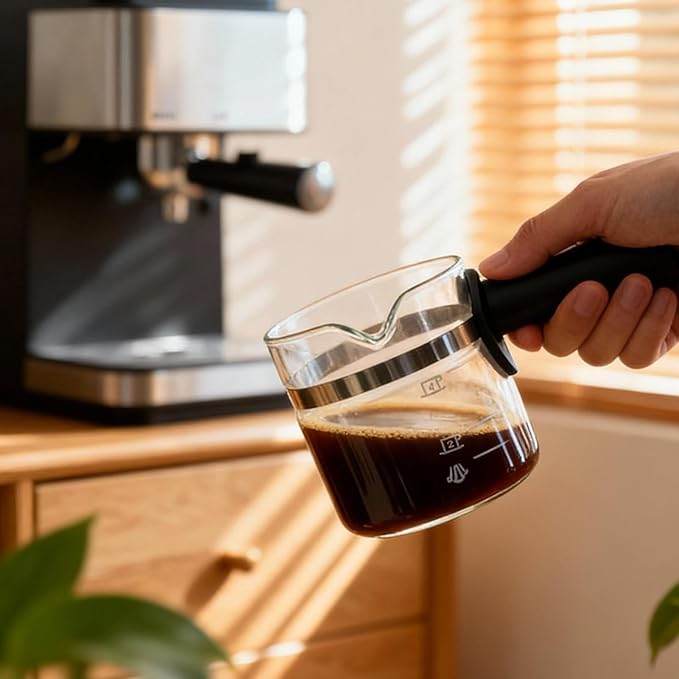 4 Cup Espresso Glass Coffee Pot Replacement-Espresso Accessories Compatible with IMUSA, Hamilton Beach, Mr.Coffee, Breville, UNIVEN Espresso Machine,Black handle