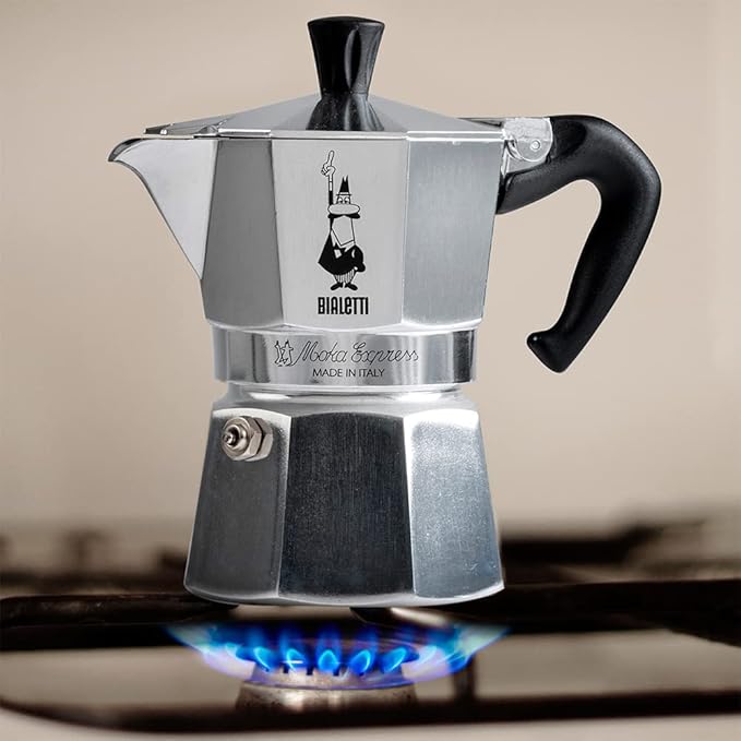 Bialetti - Moka Express: Iconic Stovetop Espresso Maker, Makes Real Italian Coffee, Moka Pot 12 Cups (22.6 Oz - 670 Ml), Aluminum, Silver