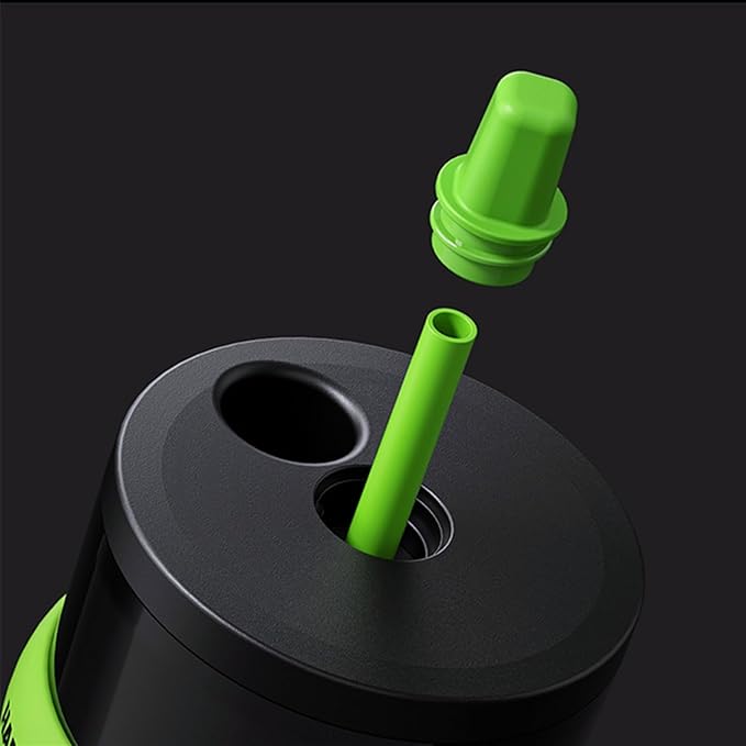 Gerrit 710ml large capacity 316 stainless steel thermos cup, coffee cup with straw, student cup, portable sports travel car cup (3 colors) (dark green polar night)