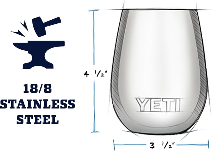 YETI Rambler 10 oz Wine Tumbler, Vacuum Insulated, Stainless Steel with MagSlider Lid, Cherry Blossom