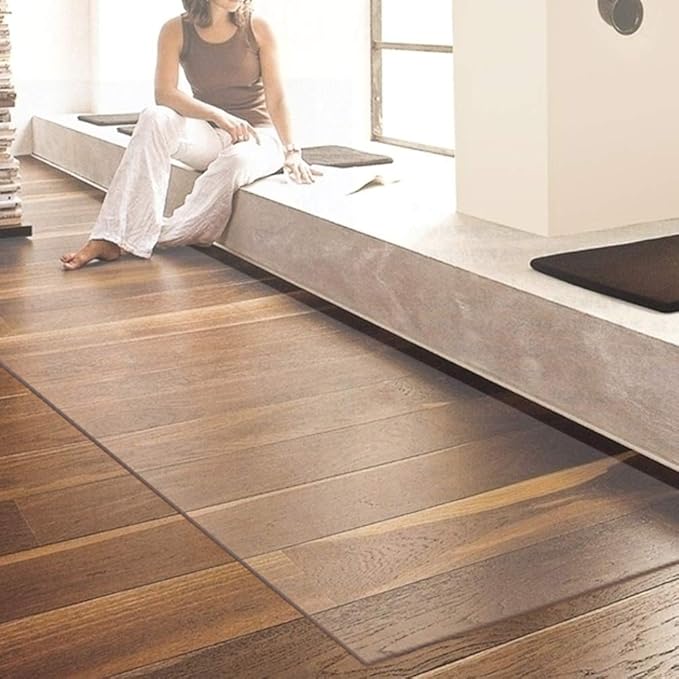 NECAUX Custom 44 x 63 Inch Frosted Table Cover Protector, 1.5mm Thick Plastic Waterproof Heavy Duty Desk Pad Mat Non-Slip Tablecloth Protector for Coffee Table, Dining Room Table, Conference Table