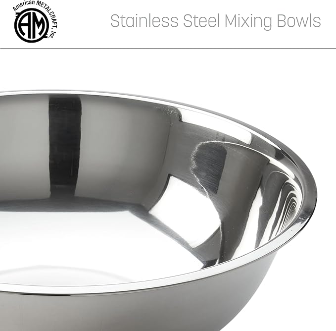 American Metalcraft 3/4 qt Stainless Steel Mixing Bowl, Silver (SSB75)