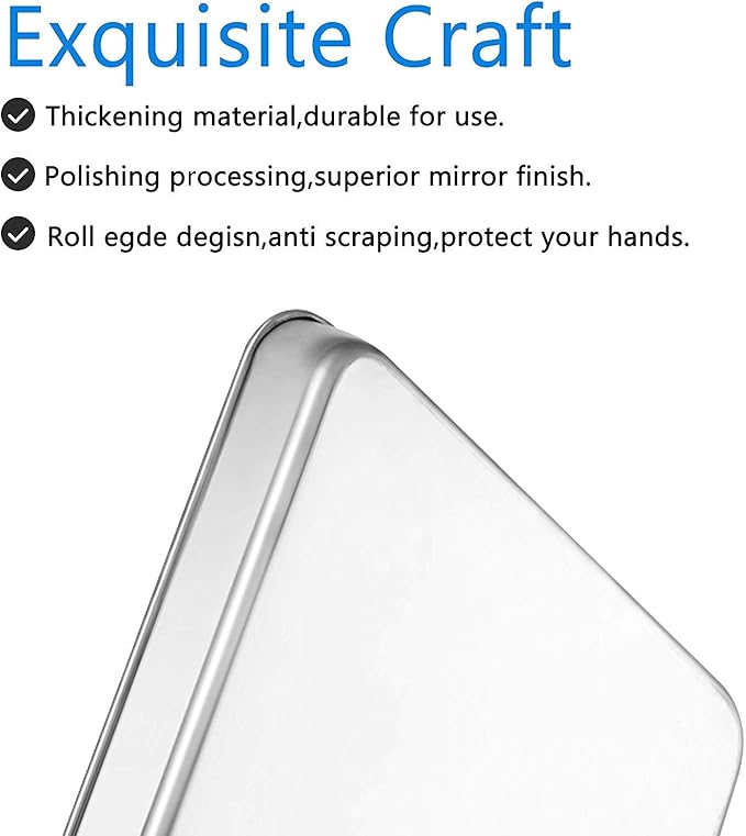 Baking Sheets 5 Pieces, Bastwe Cookie Sheets Set of 5 Stainless Steel Baking Pans Toaster Oven Tray Pans, Rectangle Size 12 × 9 × 1 inch, Rustproof & Healthy & Easy Clean & Dishwasher Safe
