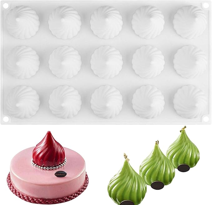 OCPO KITCHEN Russian Tale Silicone Mold for Baking Mousse Cake, Candy, Pastry, Chocolate, Cupcake, Jelly, Pudding, Cake Decoration Mold, 3D Russian Tale Shape (15-Cavity)