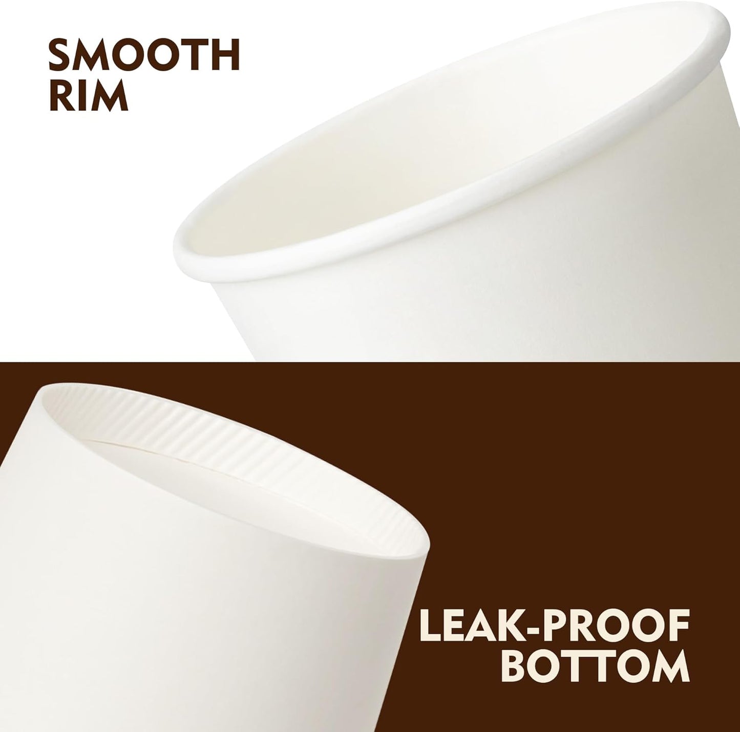YEEHAW 12 oz 500 Pack Disposable Paper Coffee Cups, Bulk White Hot to Go Cups for Hot Coffee, Hot Liquid, Chocolate, Juice, Hot Beverage Drinkings, Ideal for Cafes, Bistros, Office and Family