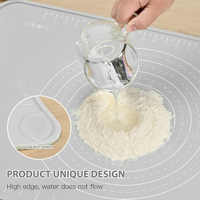 2 Pack Silicone Pastry Mat 24"*16" Extra Thick Non Stick Baking Mat