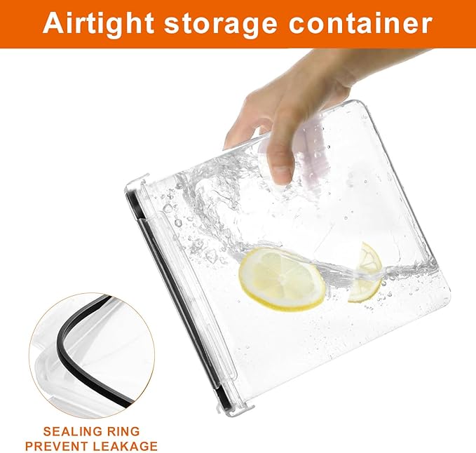 2.8L Airtight Food Storage Containers Set - Cereal Storage Containers for Kitchen Storage & Organisation with Lids & BPA Free Pantry Storage Containers Organiser（4 Pack）