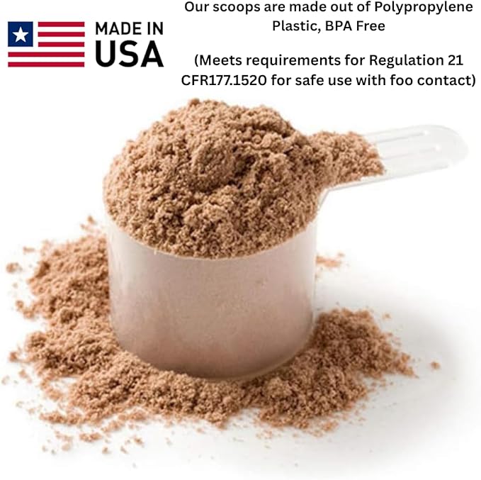 Plastic Measuring Scoop, (6.5 cc | 6.5 mL) Long Handle Spoons for Powders, Granules, Coffee, Pet Food, Baking Supplies, Protein and Other Dry Goods, BPA Free (Set of 1)