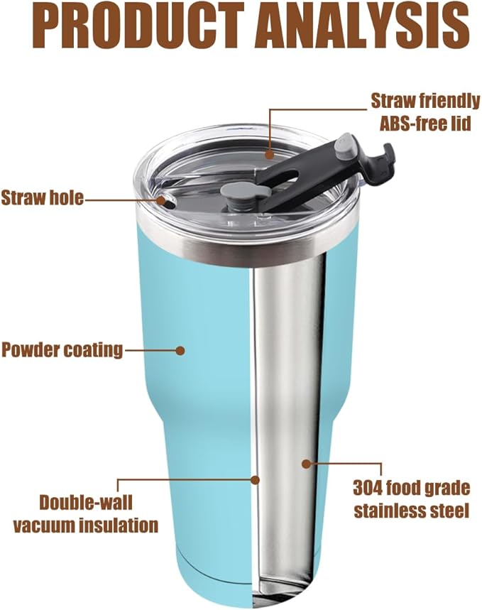 Amtidy 16 Pack 30oz Travel Mug, Powder Coated Stainless Steel Vacuum Double Wall Bulk Tumbler, Durable Insulated Coffe Cup with Splash Proof Lids straw and cleaning brush，for Home, Office, Party
