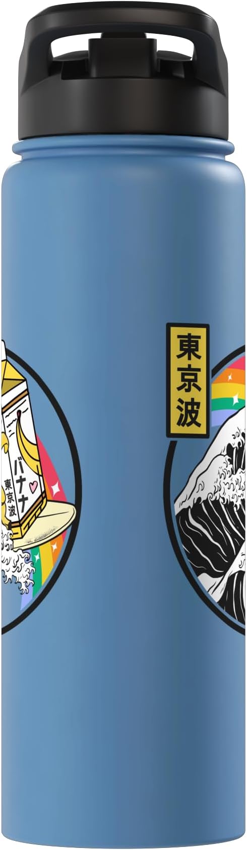 Banana Milk Carton Surfing Great Wave Kawaii Rainbow Anime Stainless Steel Insulated Water Bottle