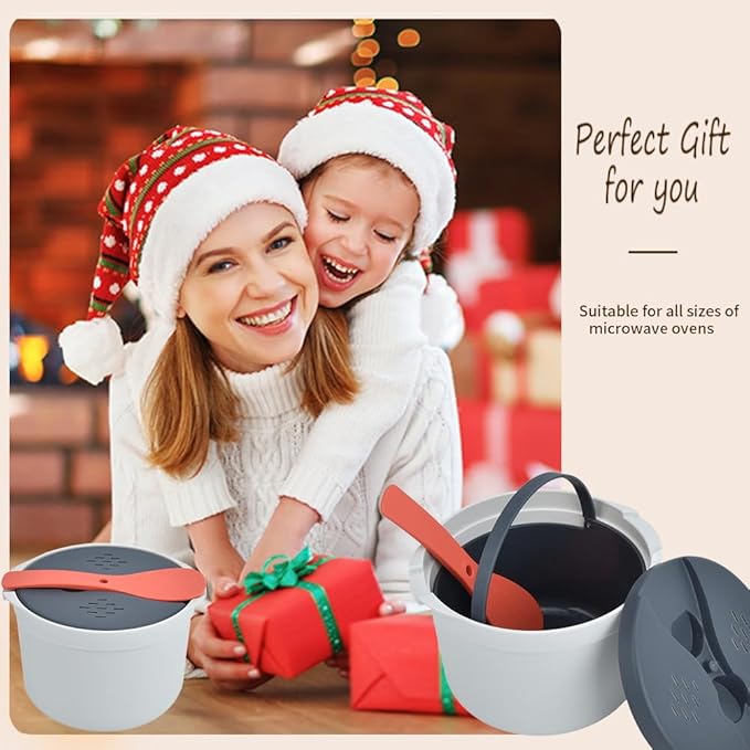 Microwave Rice Cooker Steamer, Microwave Rice Cooker 2 Cup, Microwave Pasta Cooker with Strainer, 2 L Microwave Cookware Set for Rice, Pasta, Vegetables, Quinoa, Oatmeal, Ramen Non stick (green)