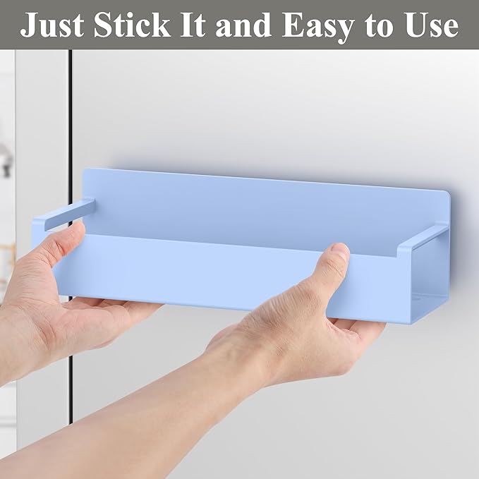 Magnetic Water Bottle Holder for Refrigerator, Cup Holder Organizer for Stanley and Tumbler for Kitchen, 4 Pack, Light Blue
