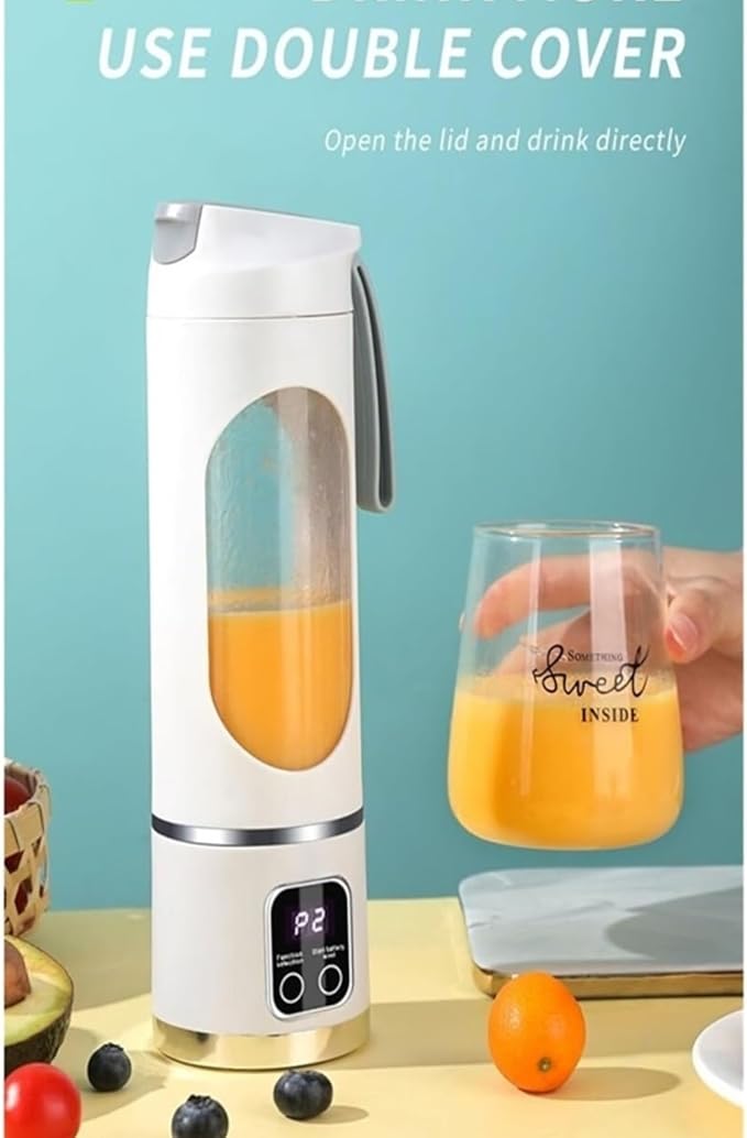 Portable blender,Portable Blender USB-C Rechargeable - 33oz Personal Smoothie & Shake Maker, Cordless Travel Juicer with BPA-Free Leakproof Sip Lid(White)