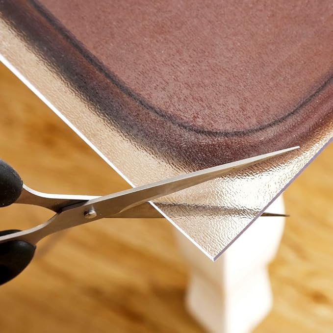 NECAUX Custom 27.6 x 51.2 Inch Clear Table Cover Protector, 1.5mm Thick Plastic Scratch Resistent Heavy Duty Desk Pad Mat Non-Slip Tablecloth Protector for Coffee Table, Sofa Table, Media Stand