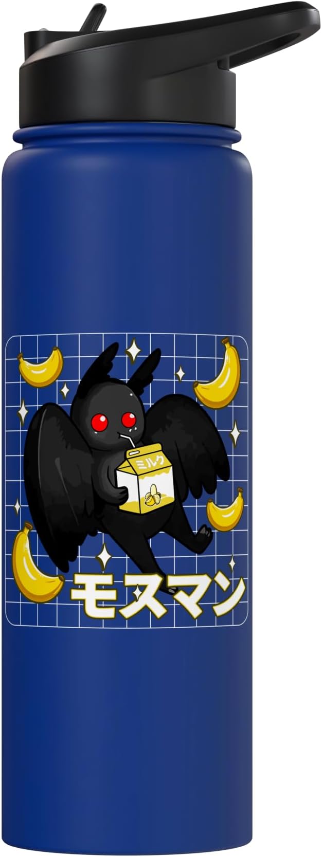 Kawaii Mothman Banana Milk Shake Carton Stainless Steel Insulated Water Bottle