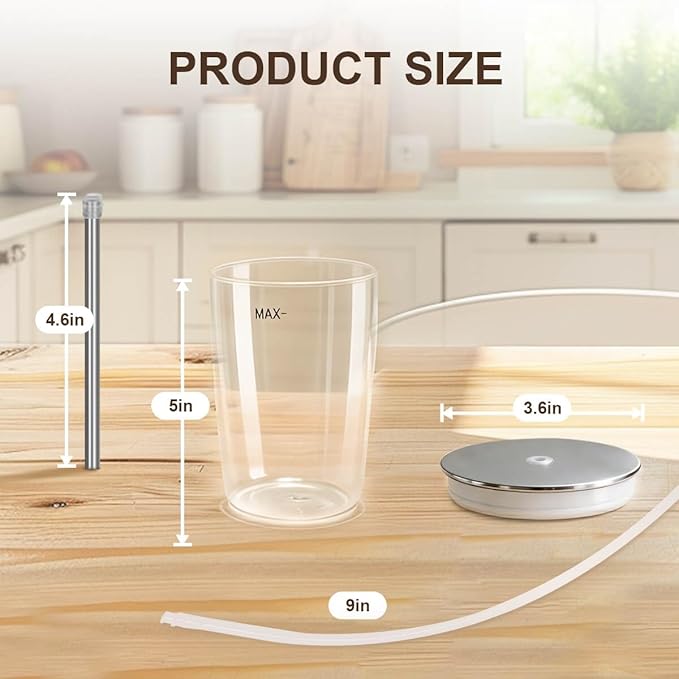 Glass Milk Container Compatible with Jura Coffee Machine models E8, S8, Z8, Z6,J6 (16.9oz)，Replaceable for 72570 Milk Container