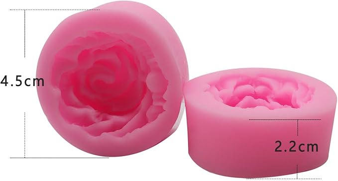 2 Piece 3d Flower Bloom Rose Shape Silicone Molds for Cupcake Dessert Chocolate Jelly Cookie Decor, Jewelry, Pastry, Chocolate,Handmade Soap Mould Candy Making