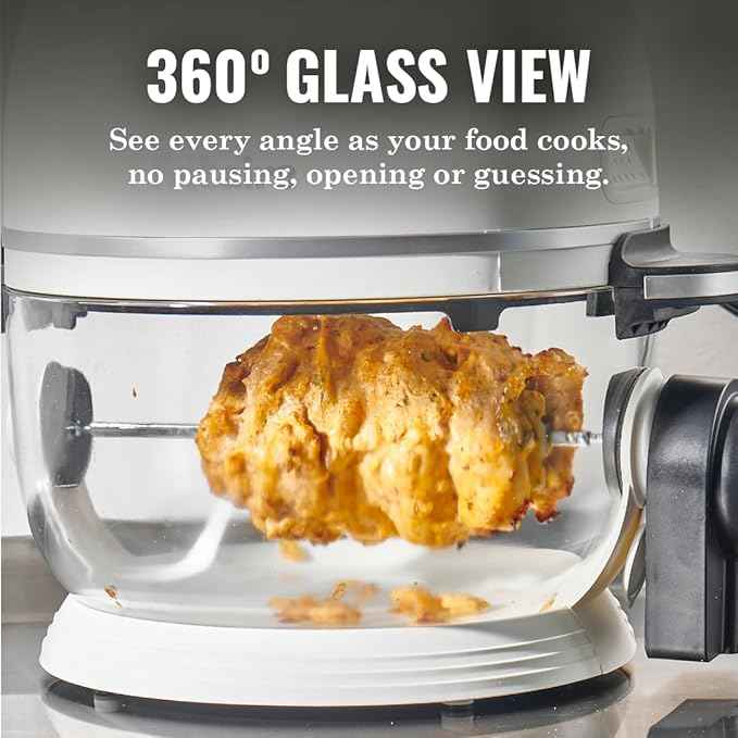Non Toxic Air Fryer™ Pro | 9-in-1 Glass Air Fryer | Self-Cleaning | 5 Quart | Rotisserie and Tumbler | 400F Vortex For Even Cooking, BPA-Free Teflon Free, Recrisp, Roast, Bake, Lavender