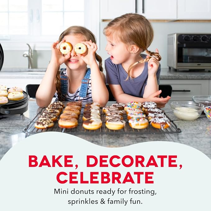Dash MultiMaker® Treat Maker System - Make Mini Donuts, Cupcakes & Heart-Shaped Waffles - Interchangeable Plate Design - dishwasher safe Parts for Easy Cleanup - Aqua