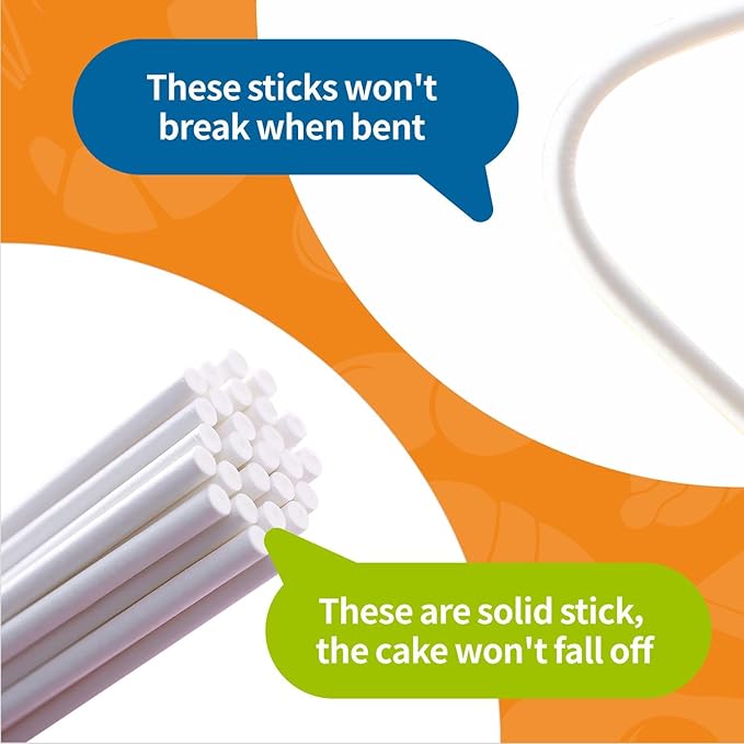 200 Count 6 INCH White Paper Lollipop and Cake Pop Sticks,Sucker Sticks for Cookies,Rainbow Candy,Chocolate,Cake Topper(Dia 4mm)