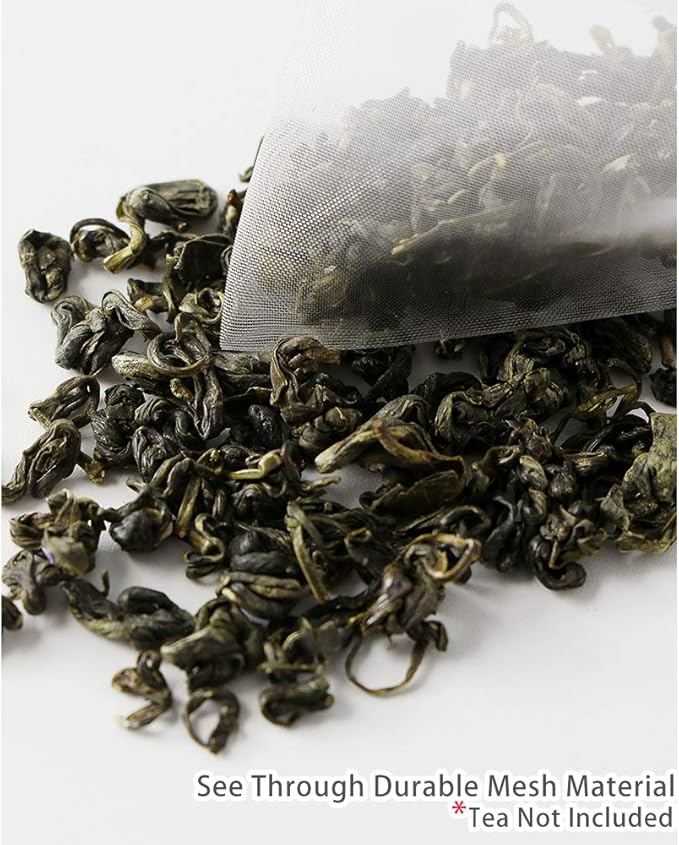 200Pcs Empty Tea Filter Bags for Loose Tea Herb Spice Mesh Drawstring Seal Infuser Strainer Bags (2.36x2.75inch)