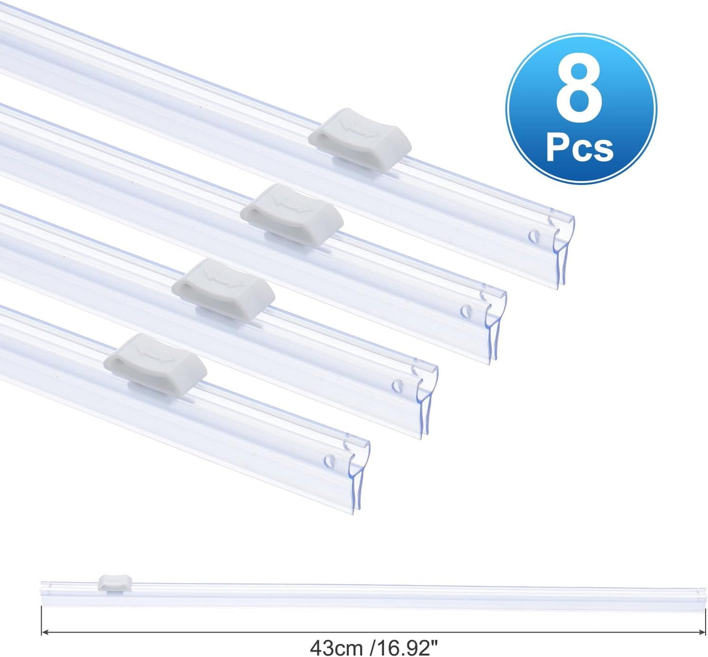 PATIKIL 8pcs Plastic Wrap Cutter, 17in Plastic Wrap Slide Cutter Snap Card Slot Installation Replacement for Aluminum Foil Wax Paper Parchment Paper Wrap Dispenser, White
