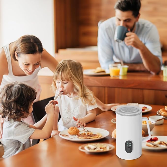 Matybobe Electric Milk Frother 4-in-1 400W 580ml/19.61oz Hot and Cold Milk Foamer Silent Operation Anti Slip Stainless Steel Milk Steamer for Latte Cappuccinos Macchiato Hot Chocolate Milk