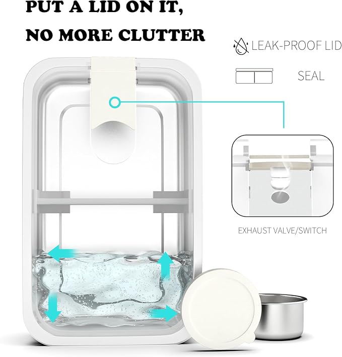 Bakpoco Stainless Steel Bento Lunch Box for Adult, 42oz Leak-Proof Lunch Box Containers, Microwave-Safe, with Adjustable Divider, Convenient Metal Lunchbox for Work, Travel