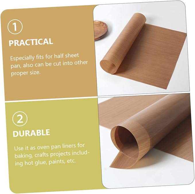 4 Sheets Heat Resistant Baking Mat Ptfe Transfer Sheets for Oven Liner Non Stick Baking Tray Cloth Cookies Pastries and More for Kitchen and Bakery Use