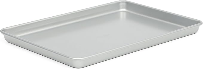 Martha Stewart Gallen 13x9 Inch Nonstick Carbon Steel Cookie Sheet - Durable Silver Baking Pan for Cookies, Brownies & Roasting