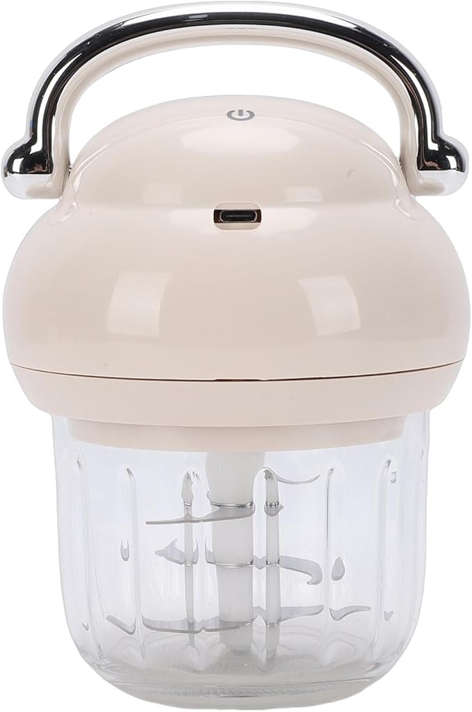 Fockety Electric Garlic Chopper, 350ml Portable Cordless Mini Food Processor, Rechargeable Veggie Chopper Garlic Grinder Masher, Wireless Blender for Vegetable, Fruits, Baby Food