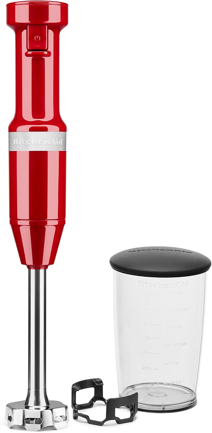KitchenAid 9 Cup Food Processor - KFP0921 & Variable Speed Corded Hand Blender KHBV53, Empire Red