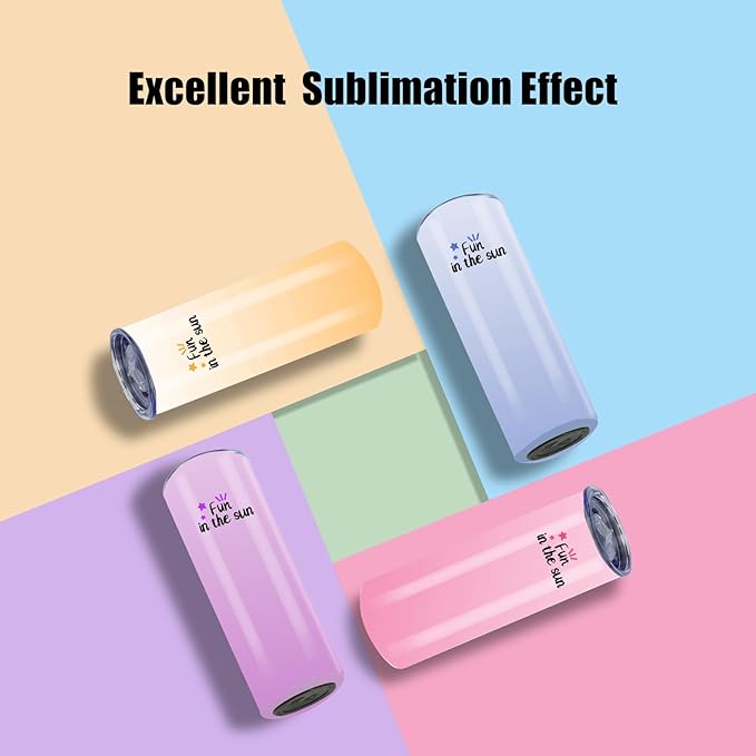 8 Pack 20oz Sublimation Tumblers Bulk, Flat Edge Sublimation Tumbler Blank, Skinny Straight Stainless Steel Blanks Cups with Individual Box (8, 20OZ FLAT EDGE)