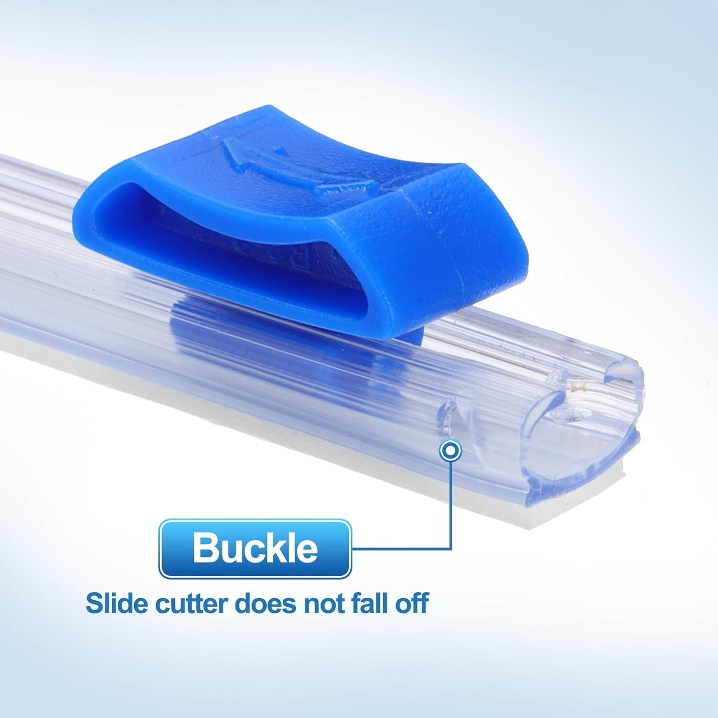 PATIKIL 12pcs Plastic Wrap Cutter, 17in Plastic Wrap Slide Cutter Self Adhesive Installation Replacement for Aluminum Foil Wax Paper Parchment Paper Wrap Dispenser, Blue
