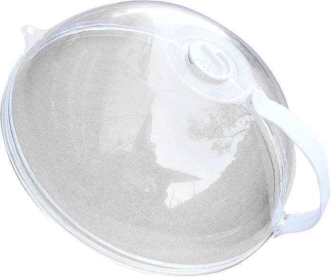 AYNEFY Microwave Splatter Guard with Handle, Plastic Food Cover Lid for Kitchen, Heat, Easy (Mini Type)