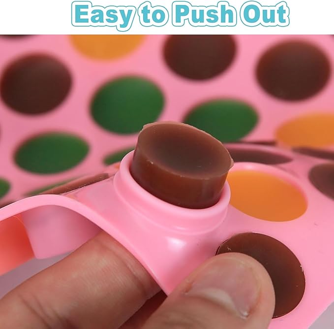 3pcs Round Candy Molds Silicone Molds for Hard Candy, Gummy, Caramels, Chocolate, Ganache, Ice Cubes, 220 Cavity