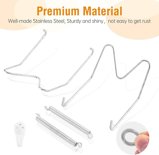 3 Pack Plate Hangers for The Wall, Suitable for 16-20 inch Art Plate, Stainless Steel Invisible Heavy Duty Wire Plate Holder with Wall Hooks, Plate Hangers for Displaying Plates, Platter, Dish, Silver