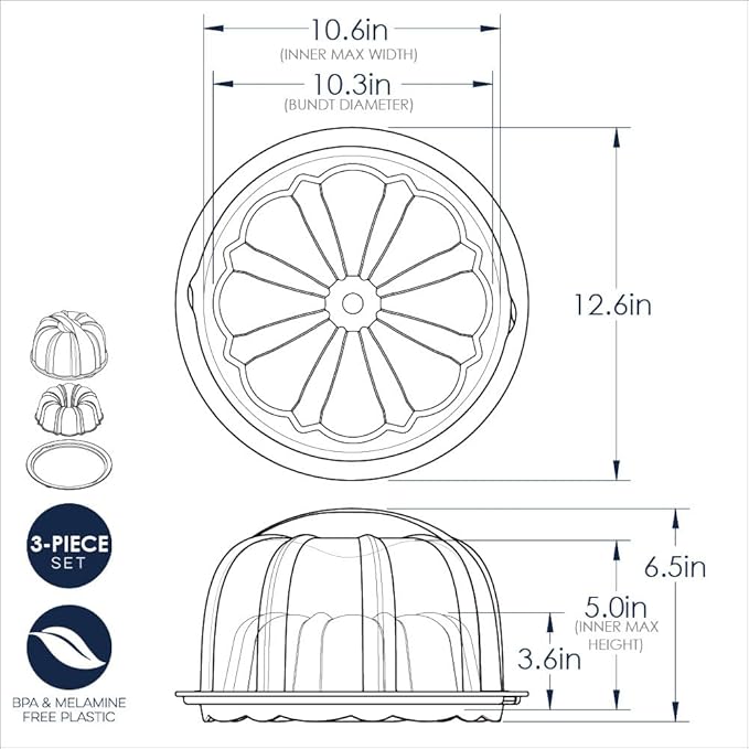 Nordic Ware Formed Orginal Bundt with Keeper, 12 Cup, Golden Hour