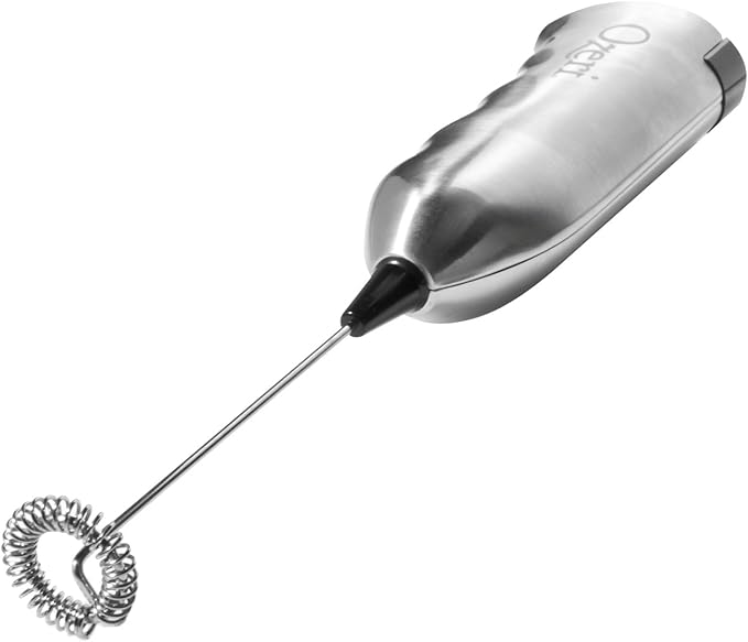 Ozeri Deluxe Milk Frother and 12 oz Frothing Pitcher in Stainless Steel, with Extra Whisk Attachment