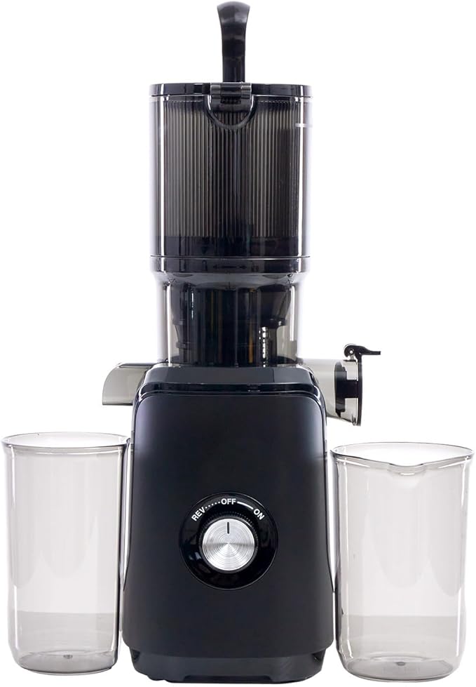 Cold Press Juicer, 92% High Nutrient Retention Slow Masticating Juicer with Wide 4.25" Chute & Reverse Function, Low Heat Oxidation, Easy Clean Quiet Motor, Black