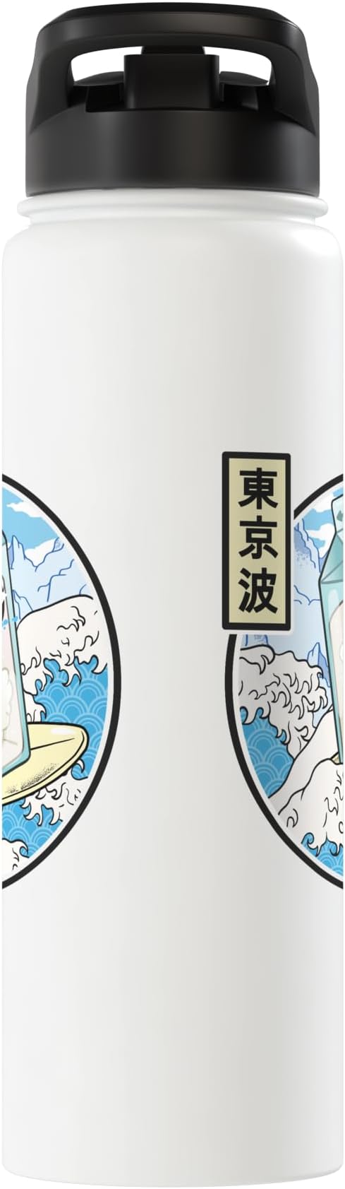 Surfing Milk Carton In Japanese Waves Vaporwave Kawaii Anime Stainless Steel Insulated Water Bottle