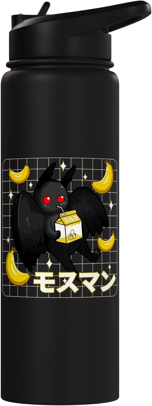 Kawaii Mothman Banana Milk Shake Carton Stainless Steel Insulated Water Bottle