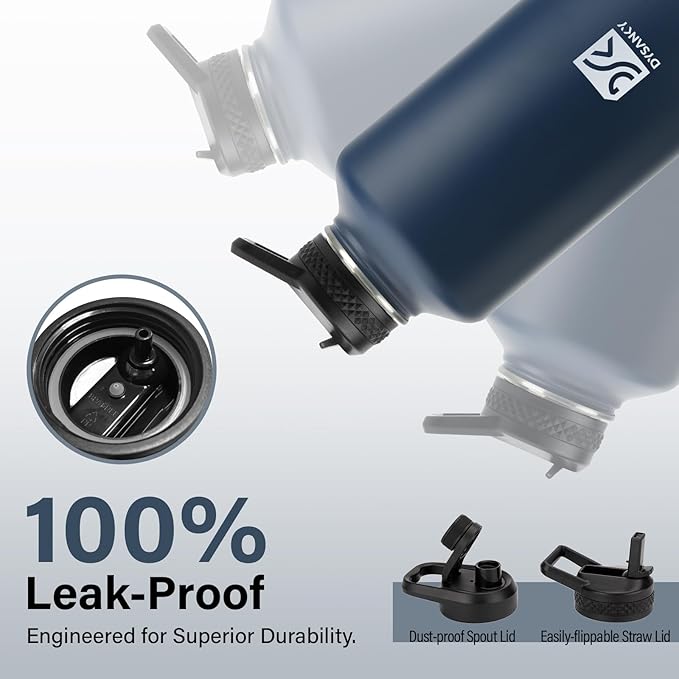 DYSANKY 64 oz Insulated Water Bottle | Upgraded Thickened Stainless Steel Water Jug for Gym and Hiking with Straw, Carrier Bag, Handle Strap | BPA-Free 64 oz