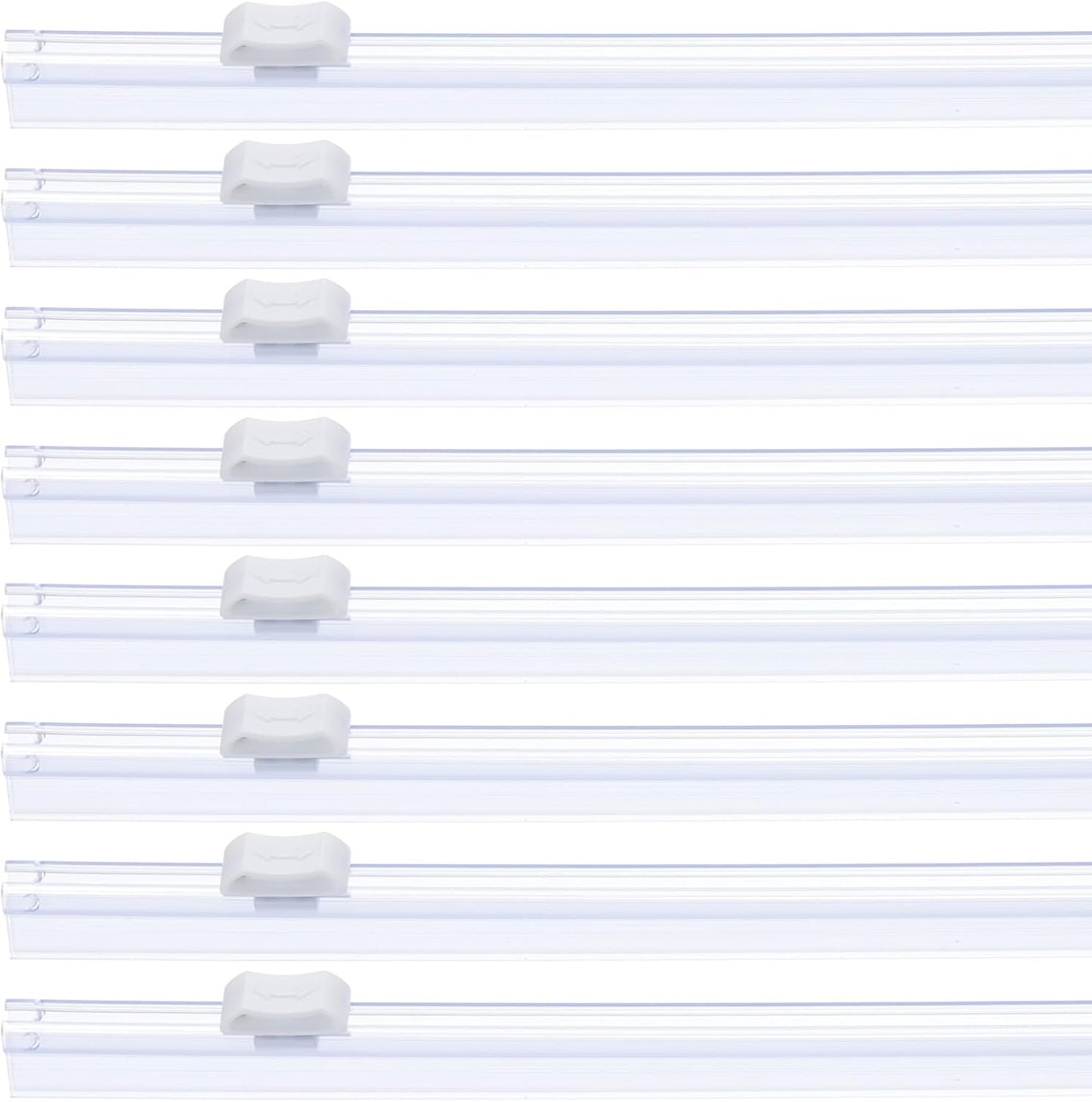 PATIKIL 8pcs Plastic Wrap Cutter, 13in Plastic Wrap Slide Cutter Snap Card Slot Installation Replacement for Aluminum Foil Wax Paper Parchment Paper Wrap Dispenser, White