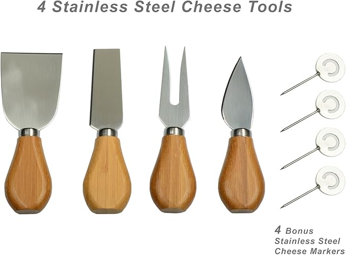 Picnic at Ascot NCAA Army Academy Officially Licensed Black Knights Bamboo Cheese/Charcuterie Board with Ceramic Bowl, Knife Set & cheese Markers